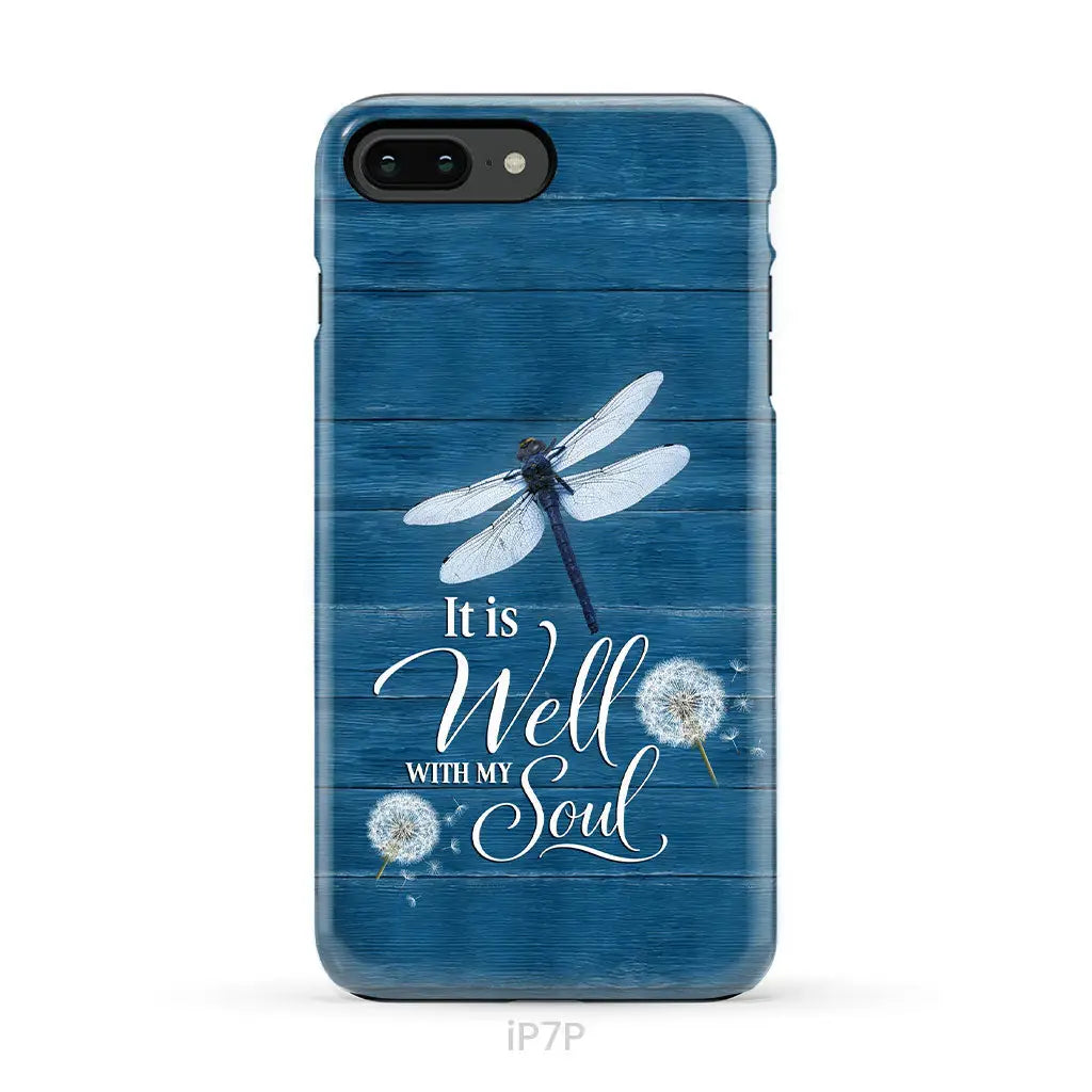 It Is Well With My Soul, Dragonfly, Christian Phone Case