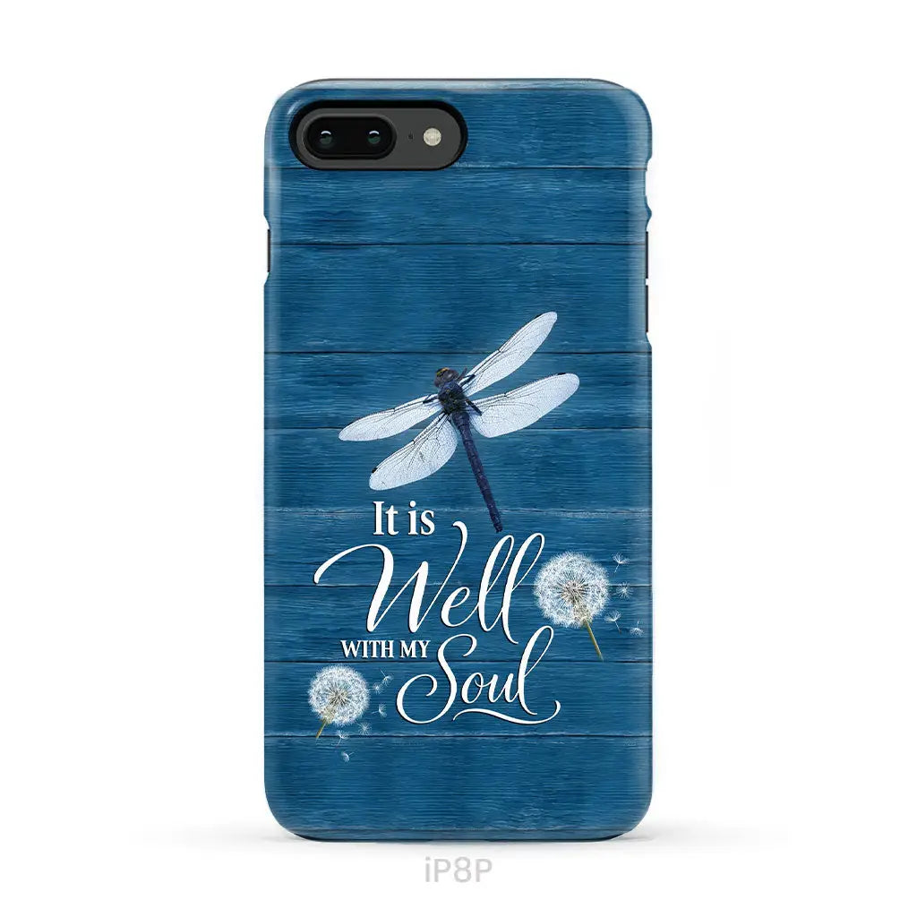 It Is Well With My Soul, Dragonfly, Christian Phone Case