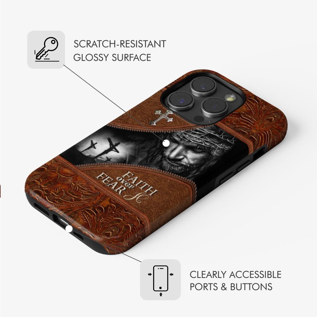Jesus Christ, Faith Over Fear Phone Case, Christian Phone Cases