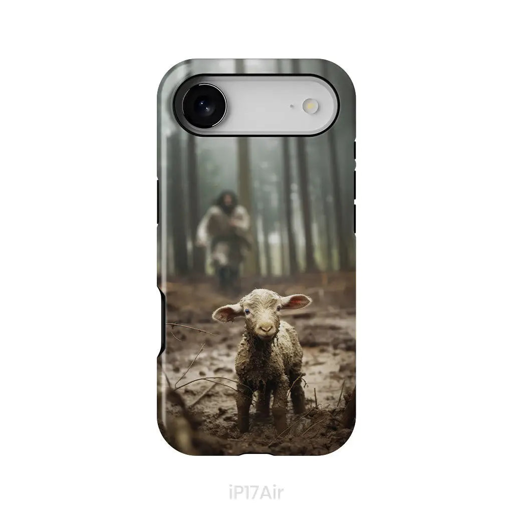 Jesus With The Sheep, Jesus Running After Lamb, Phone Case
