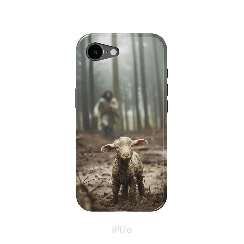 Jesus With The Sheep, Jesus Running After Lamb, Phone Case