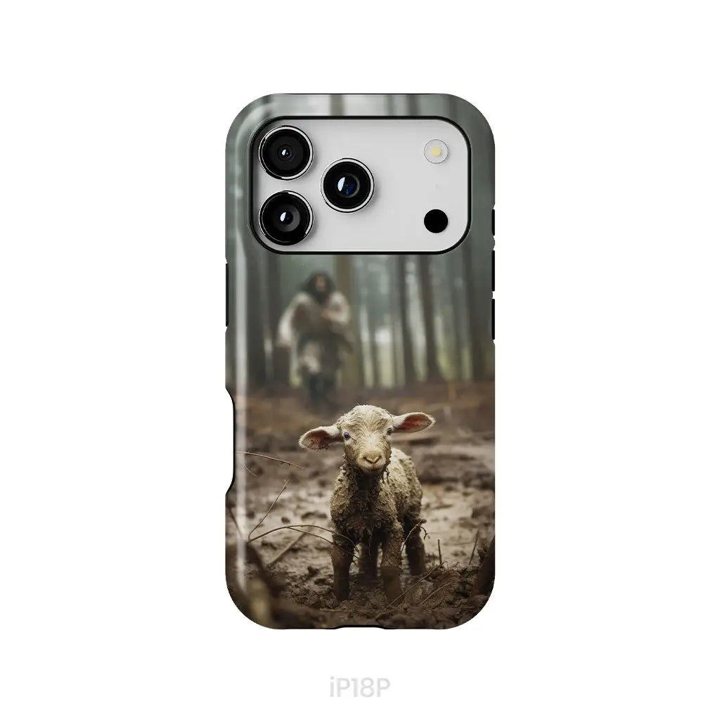 Jesus With The Sheep, Jesus Running After Lamb, Phone Case