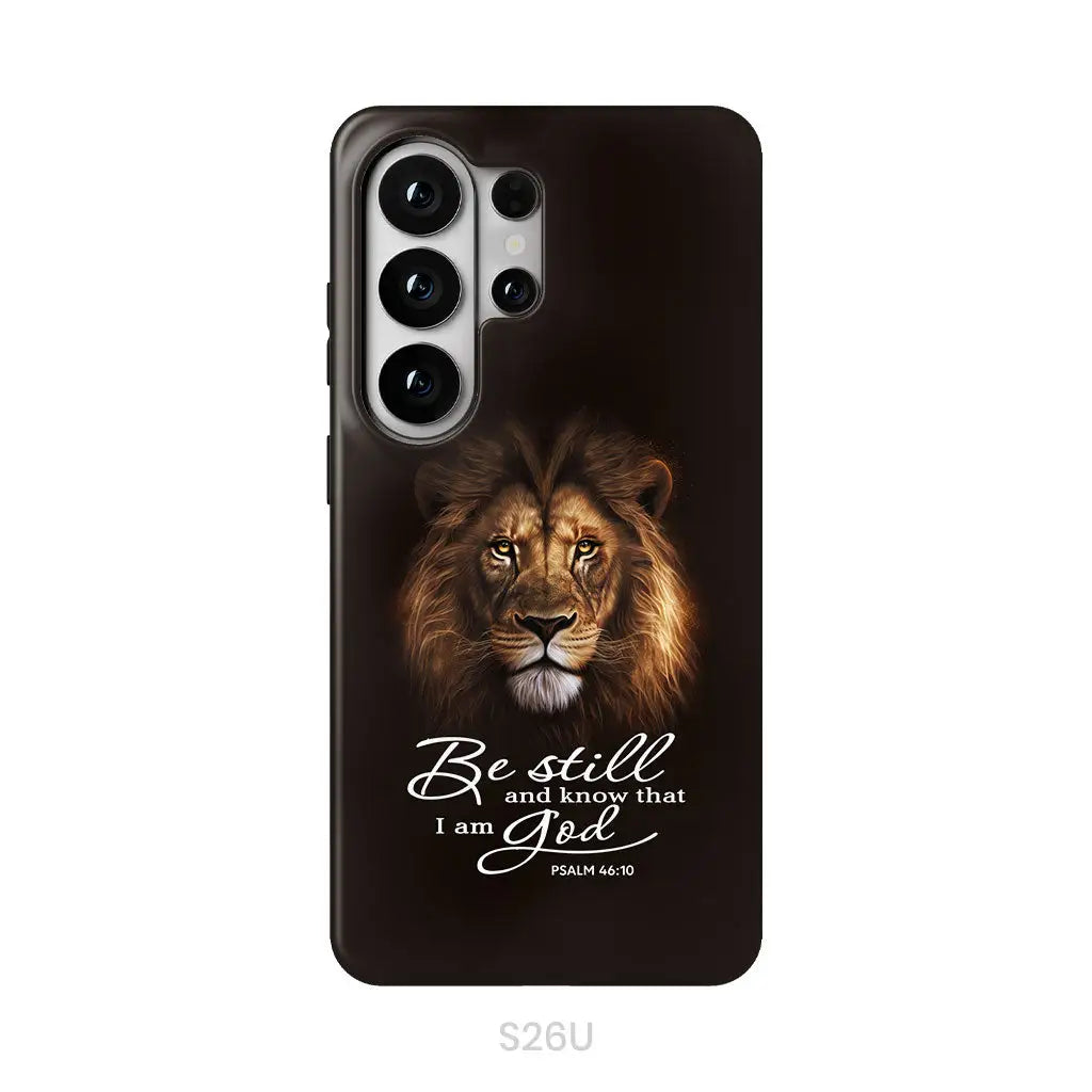 Lion of Judah, Be still and know that I am God phone case, Bible verse phone cases