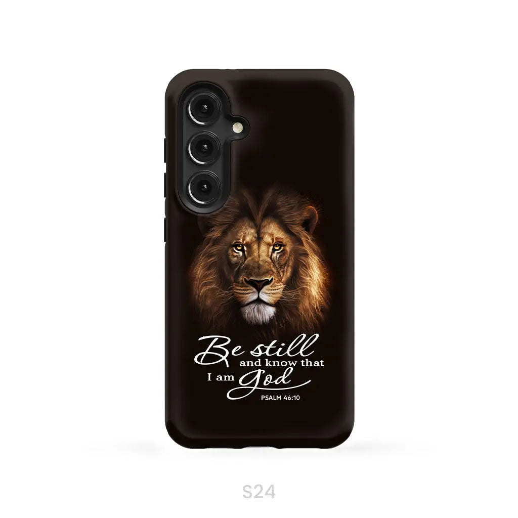 Lion of Judah, Be still and know that I am God phone case, Bible verse phone cases