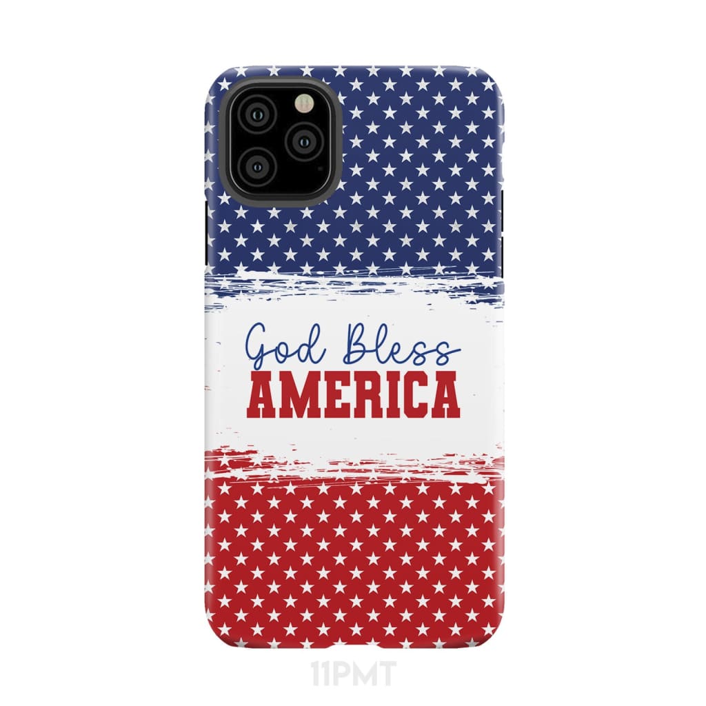 Patriotic Christian phone case: God bless America