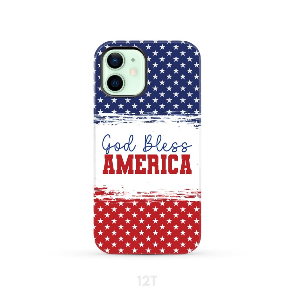 Patriotic Christian phone case: God bless America