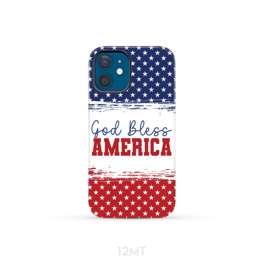 Patriotic Christian phone case: God bless America