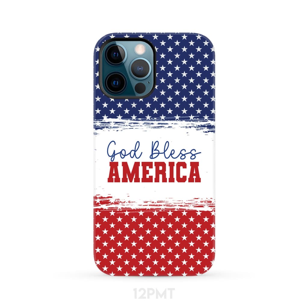 Patriotic Christian phone case: God bless America