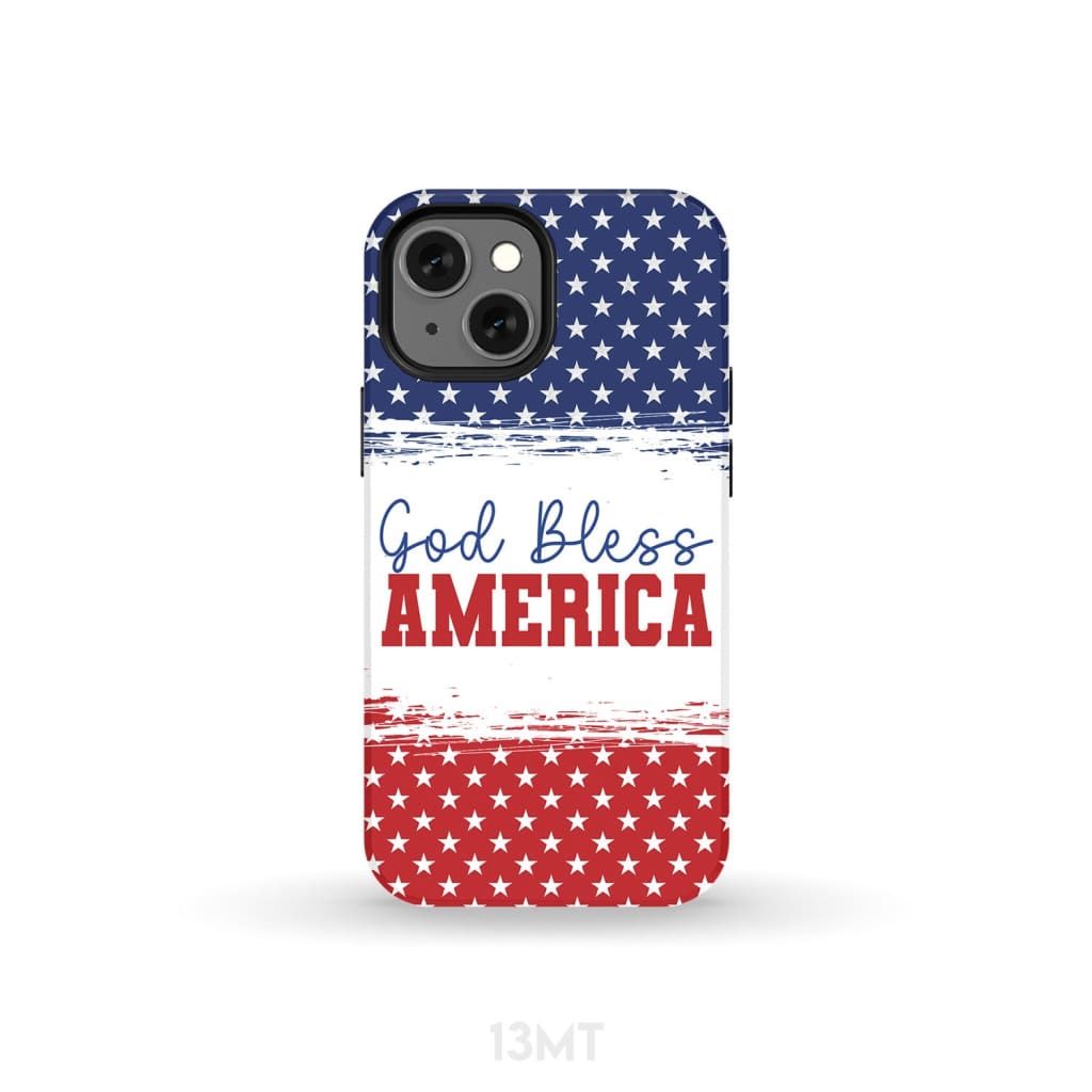 Patriotic Christian phone case: God bless America