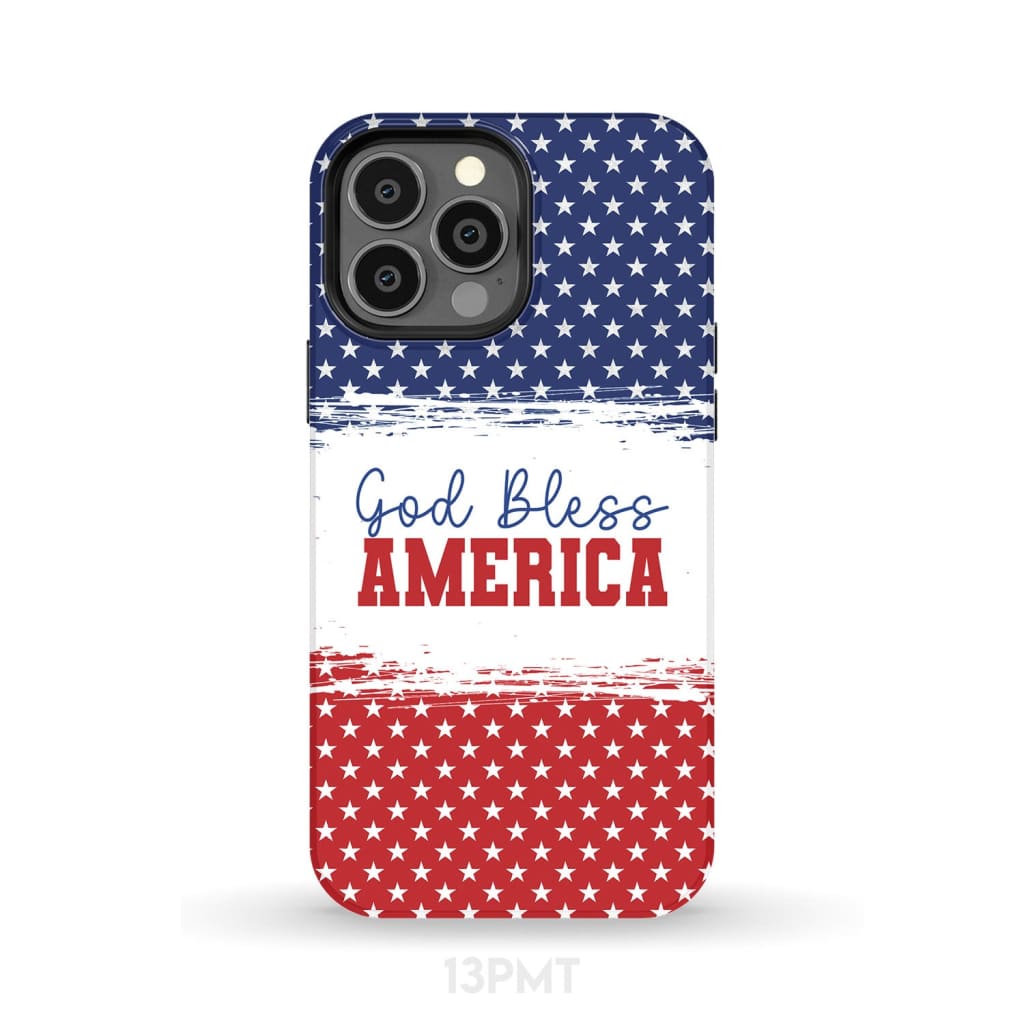 Patriotic Christian phone case: God bless America