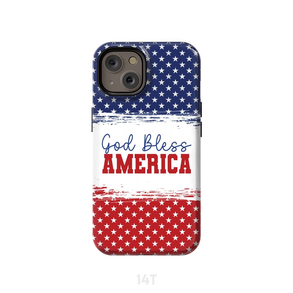 Patriotic Christian phone case: God bless America