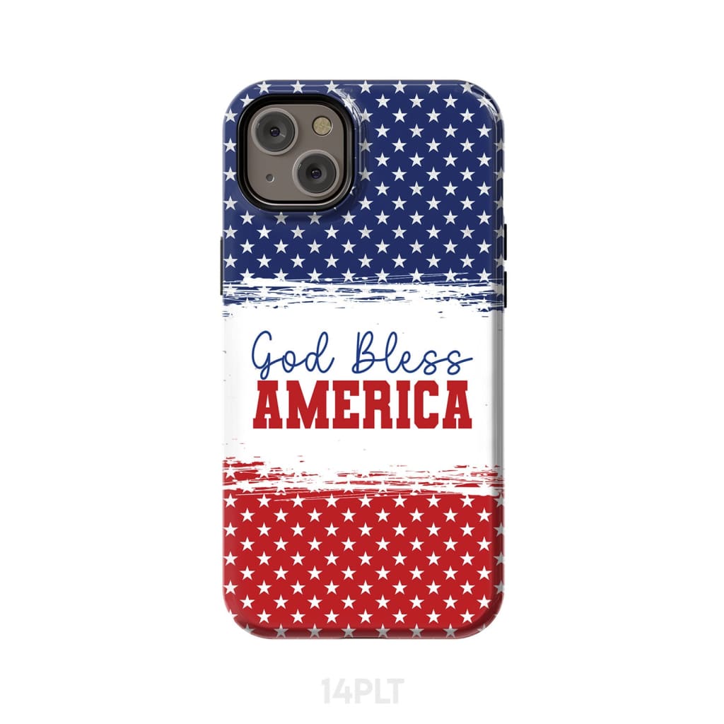Patriotic Christian phone case: God bless America