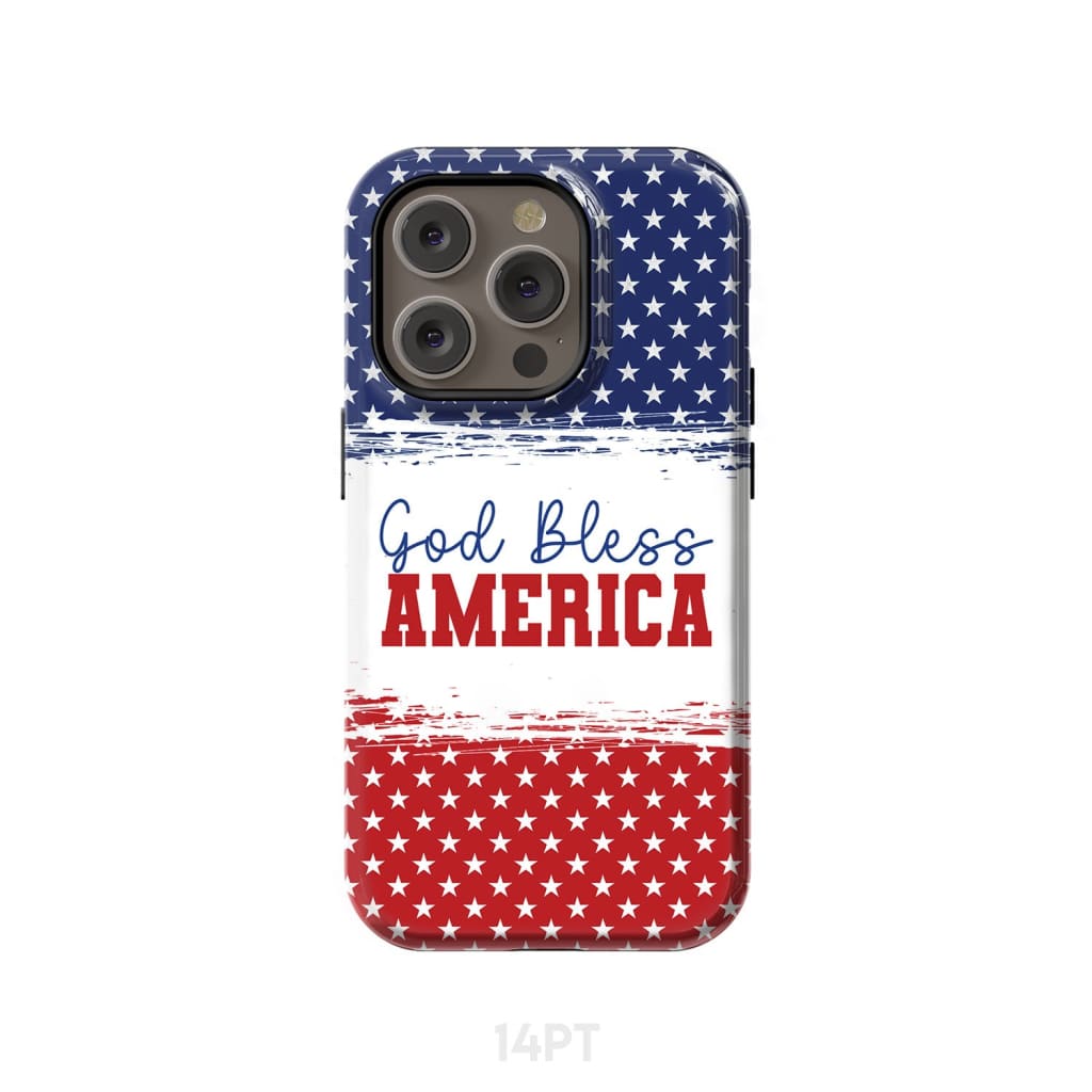 Patriotic Christian phone case: God bless America