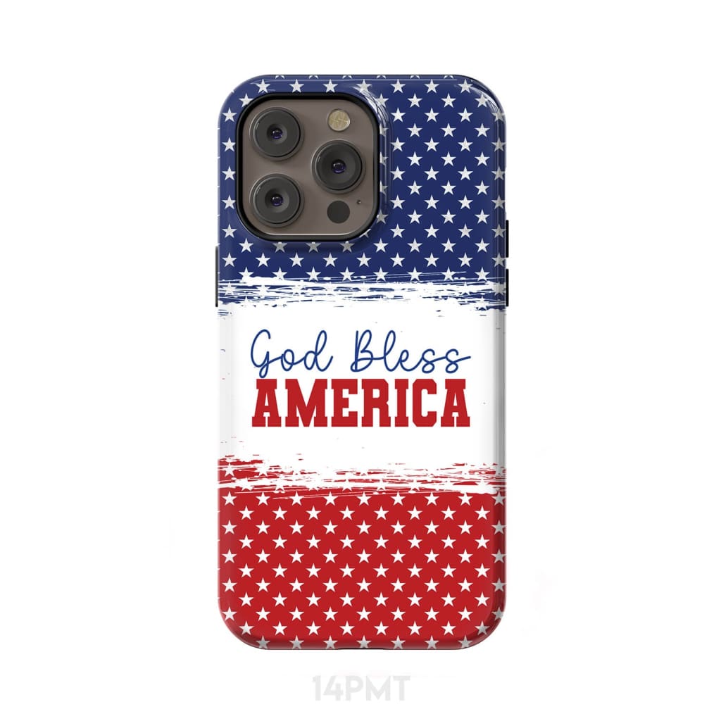Patriotic Christian phone case: God bless America