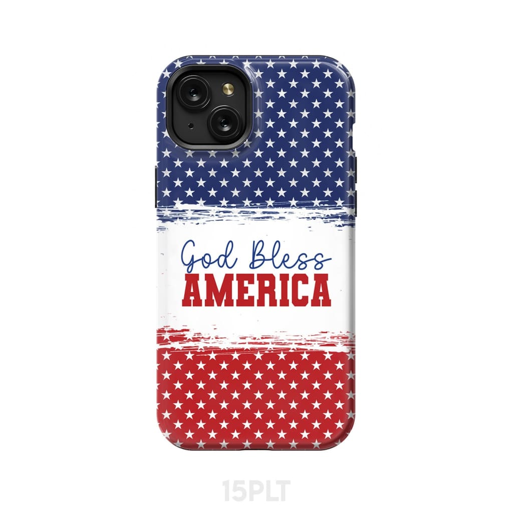 Patriotic Christian phone case: God bless America