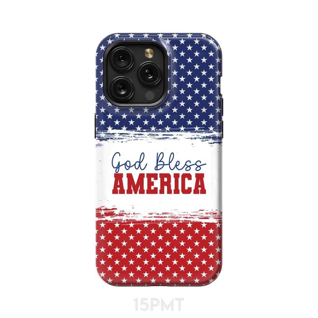 Patriotic Christian phone case: God bless America