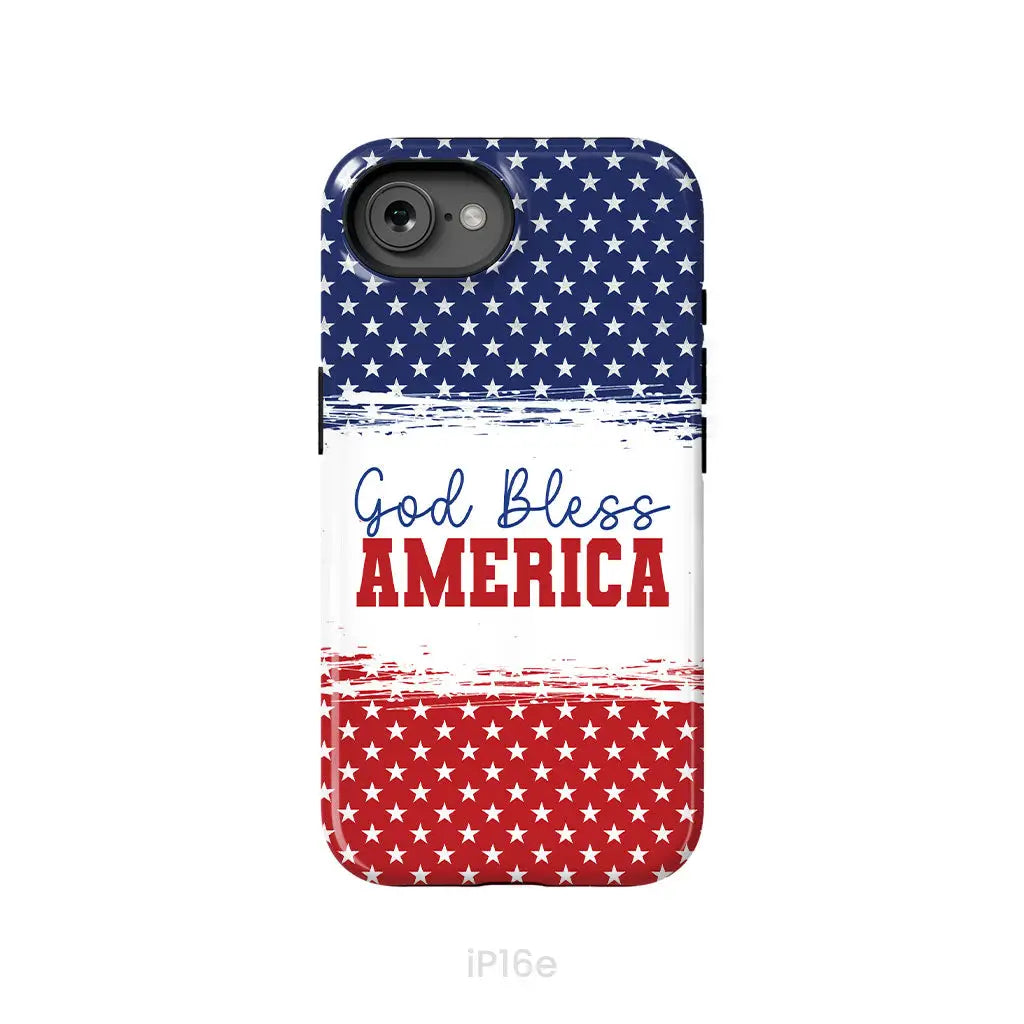 Patriotic Christian phone case: God bless America