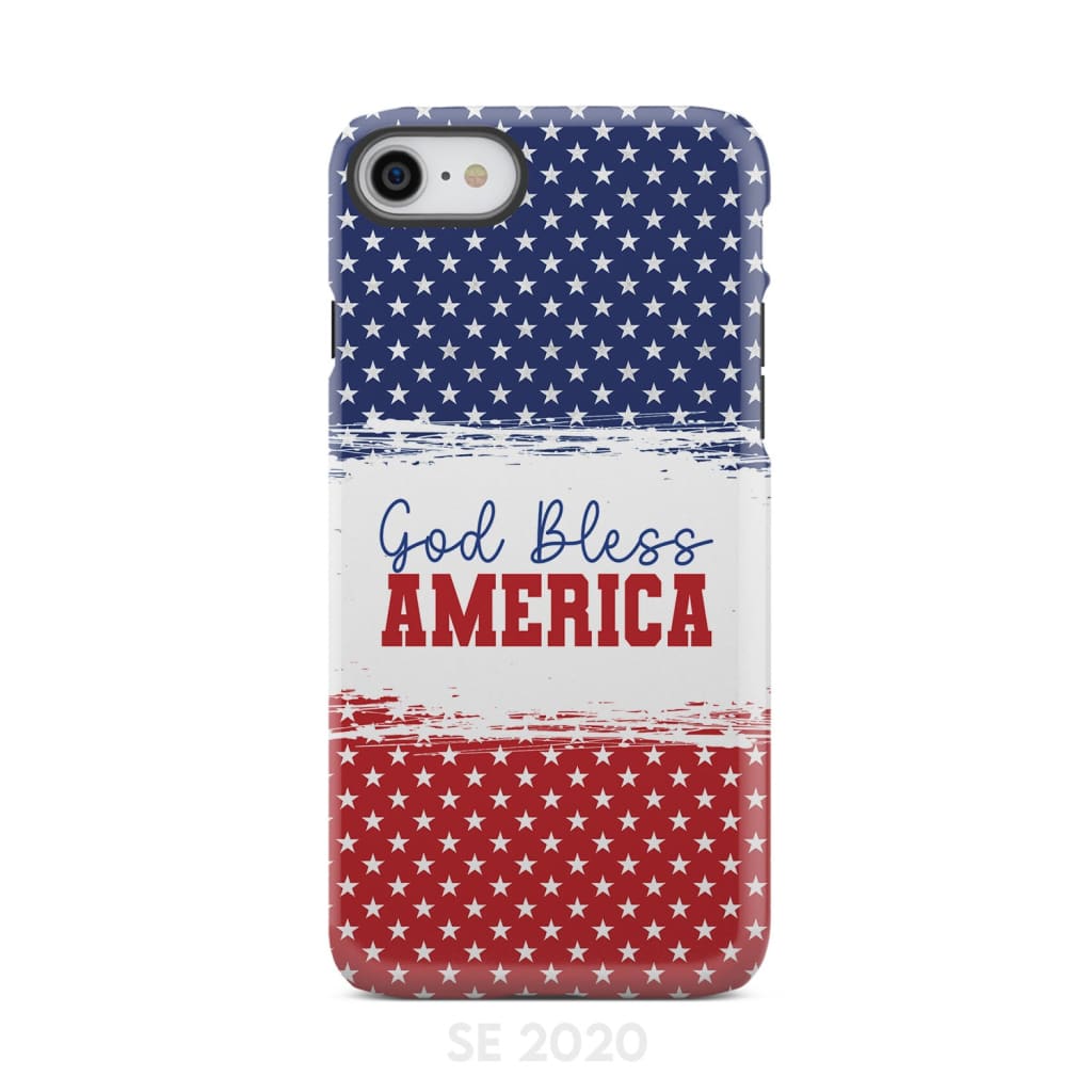 Patriotic Christian phone case: God bless America