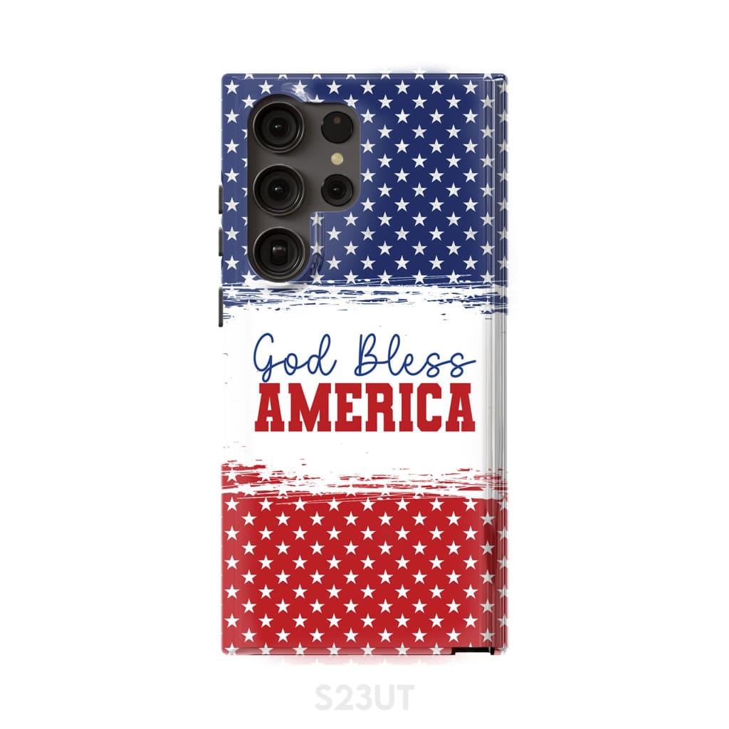 Patriotic Christian phone case: God bless America