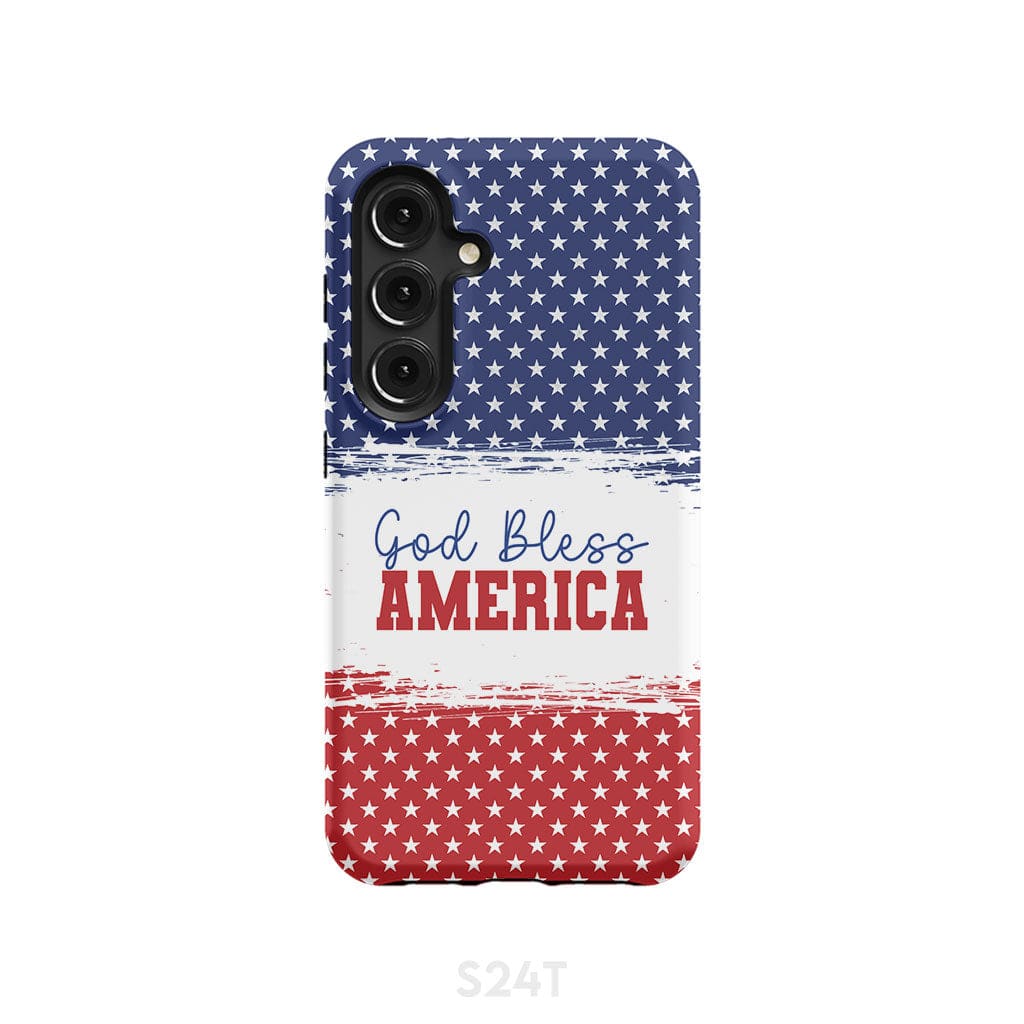 Patriotic Christian phone case: God bless America