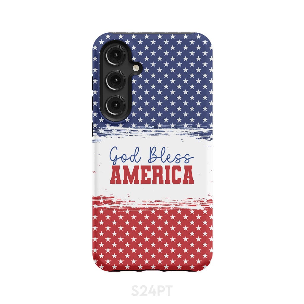 Patriotic Christian phone case: God bless America