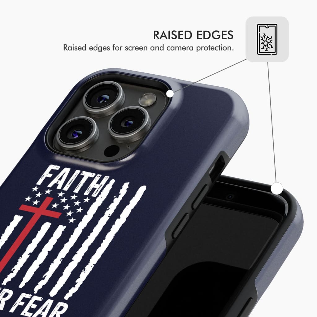 Patriotic Christian phone cases: Faith over fear American flag phone case