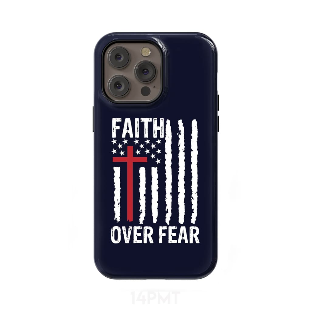 Patriotic Christian phone cases: Faith over fear American flag phone case