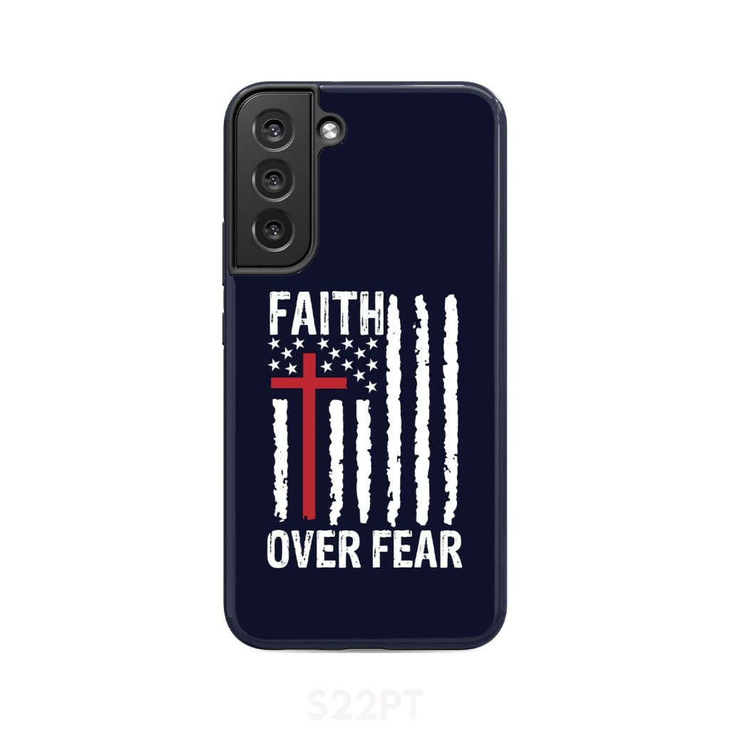 Patriotic Christian phone cases: Faith over fear American flag phone case
