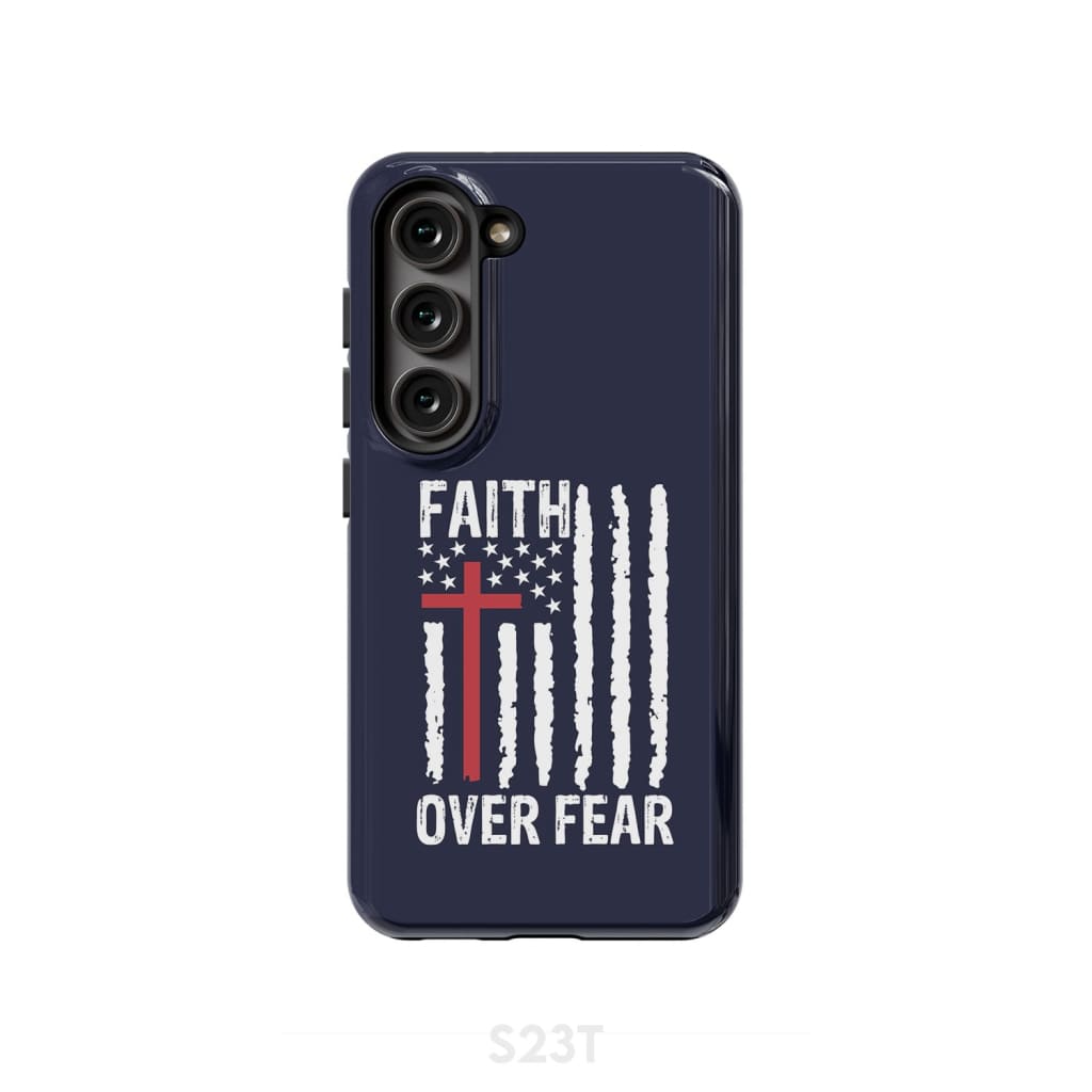 Patriotic Christian phone cases: Faith over fear American flag phone case