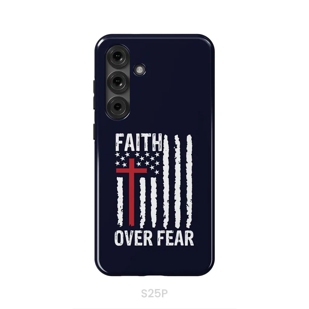 Patriotic Christian phone cases: Faith over fear American flag phone case
