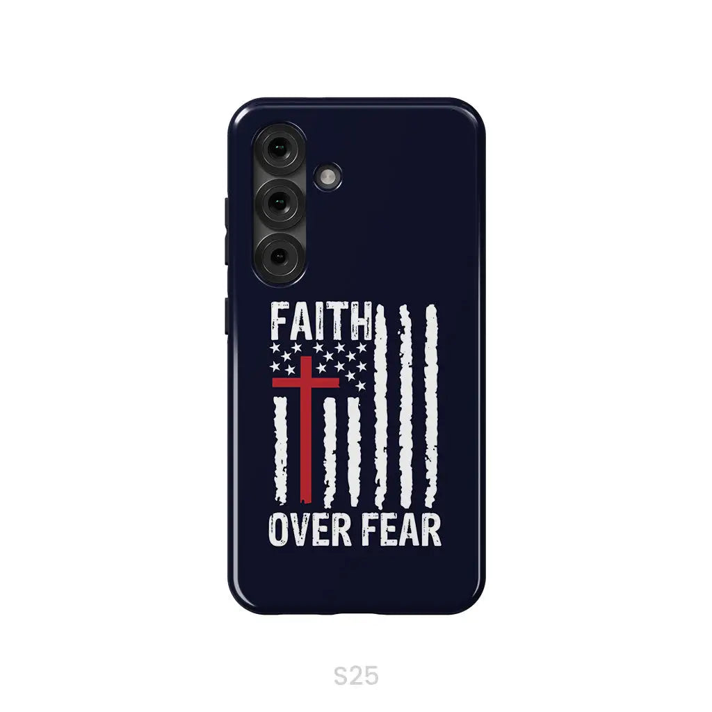 Patriotic Christian phone cases: Faith over fear American flag phone case