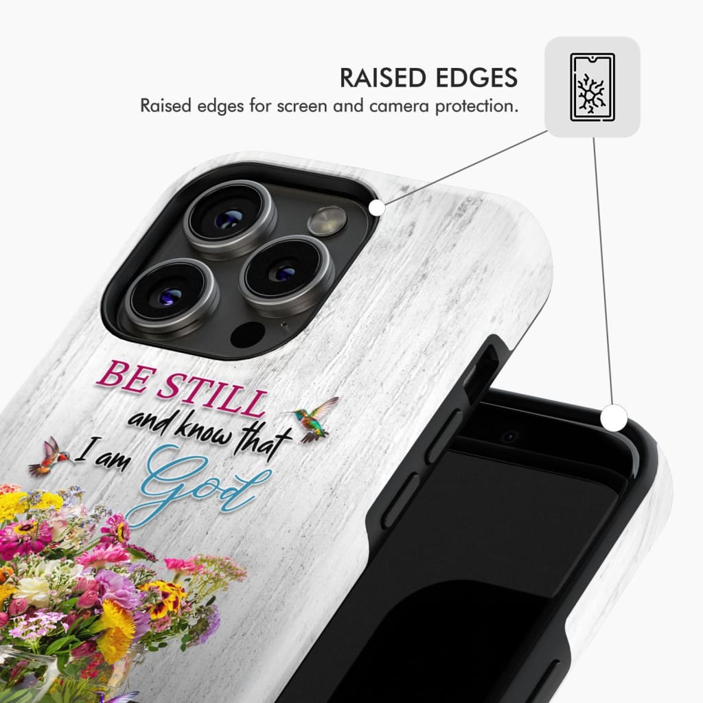 Psalm 46:10 Be Still and Know, Hummingbirds, Vase of Flowers, Phone Case
