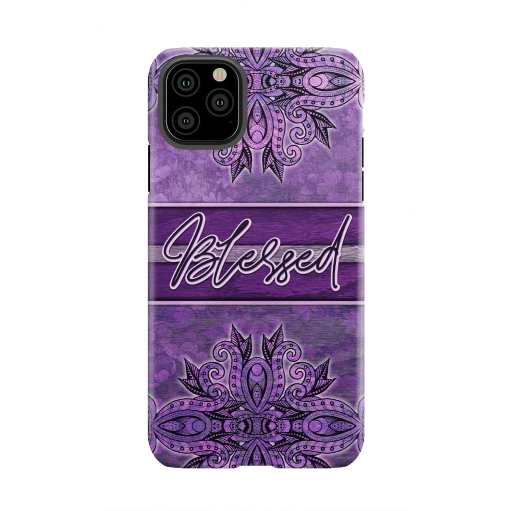 (Purple) Blessed phone case - Christian phone case