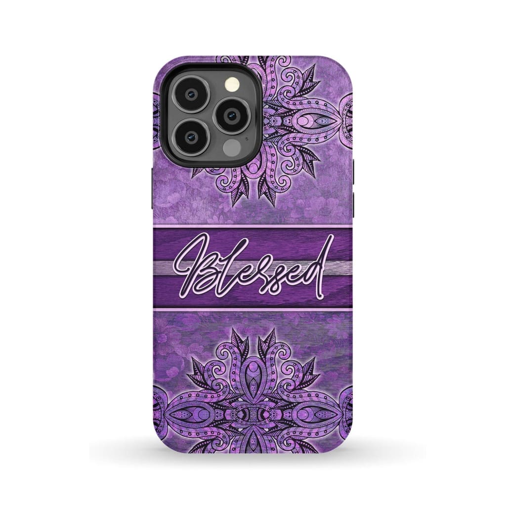 (Purple) Blessed phone case - Christian phone case