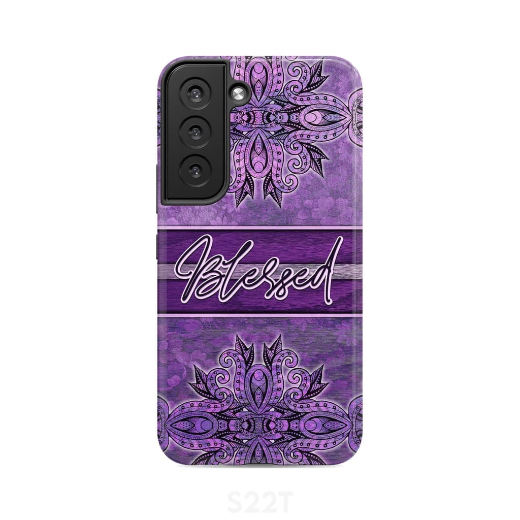 (Purple) Blessed phone case - Christian phone case