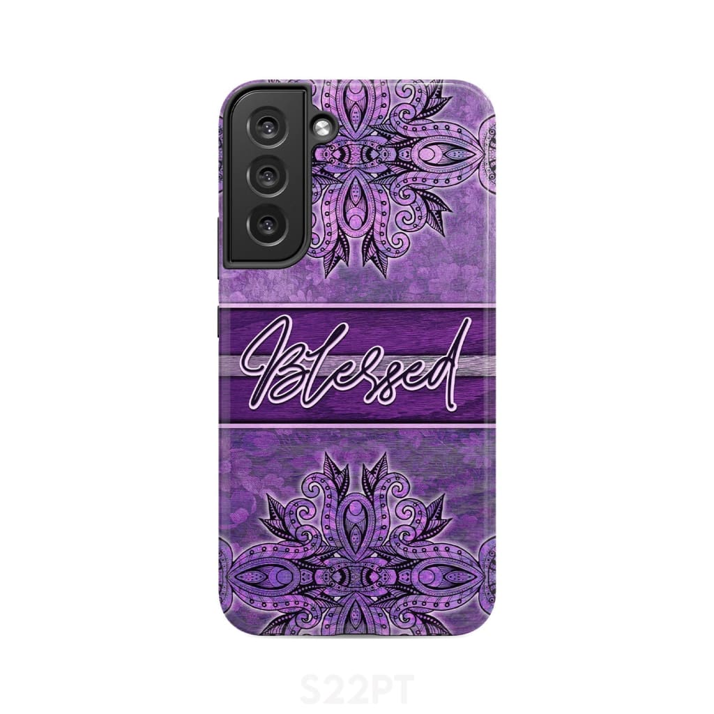 (Purple) Blessed phone case - Christian phone case
