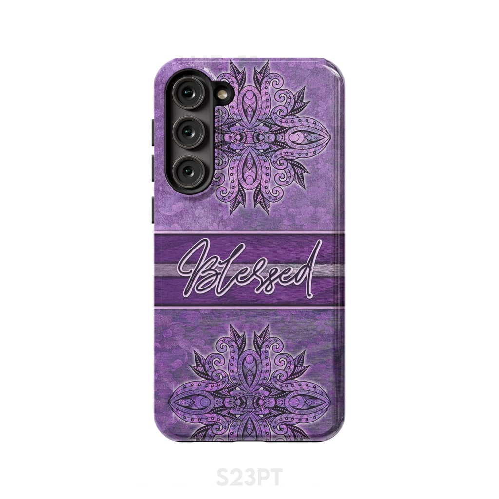 (Purple) Blessed phone case - Christian phone case