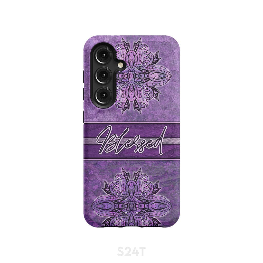 (Purple) Blessed phone case - Christian phone case