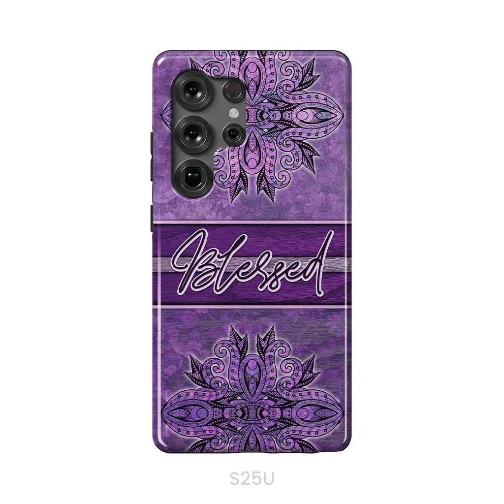 (Purple) Blessed phone case - Christian phone case