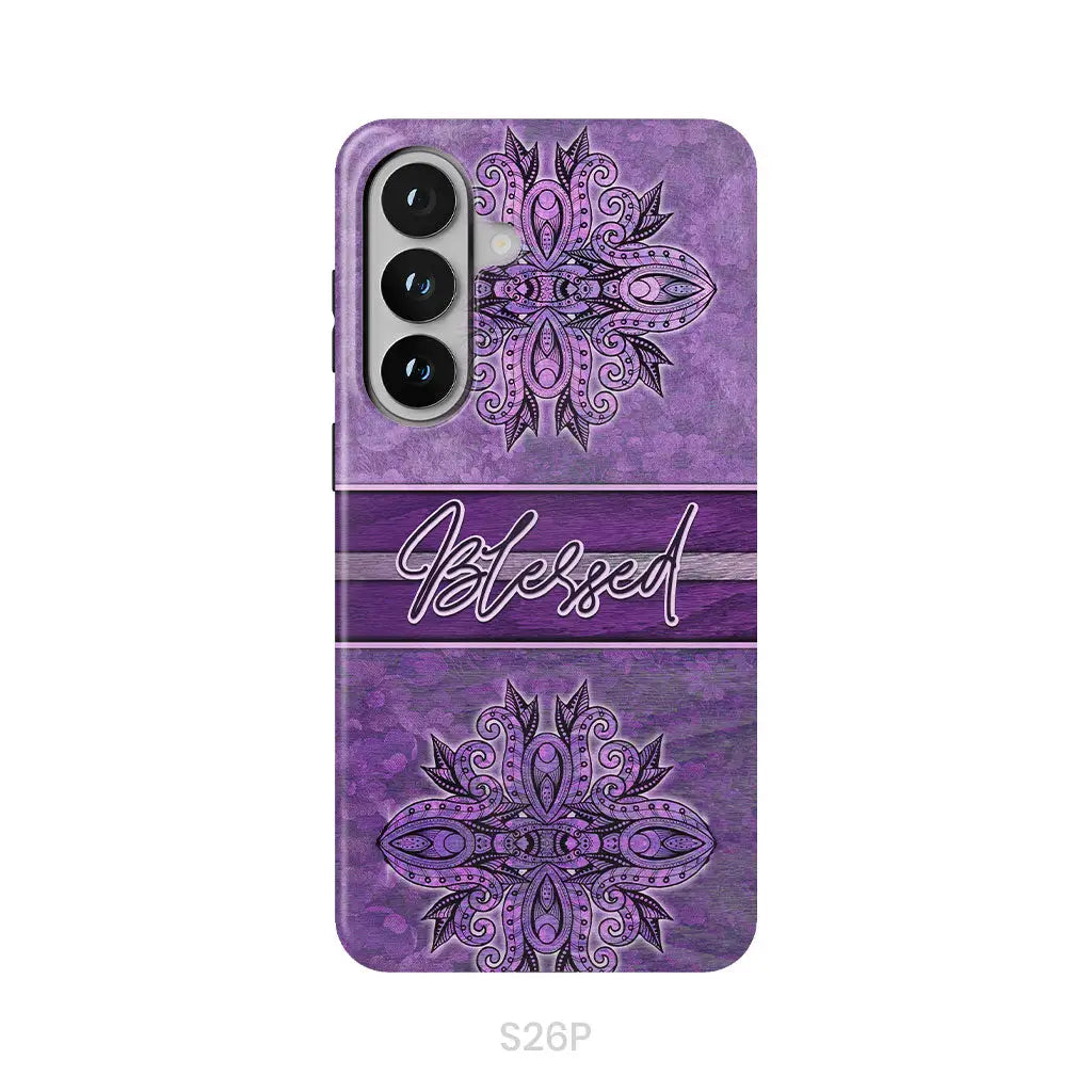 (Purple) Blessed phone case - Christian phone case
