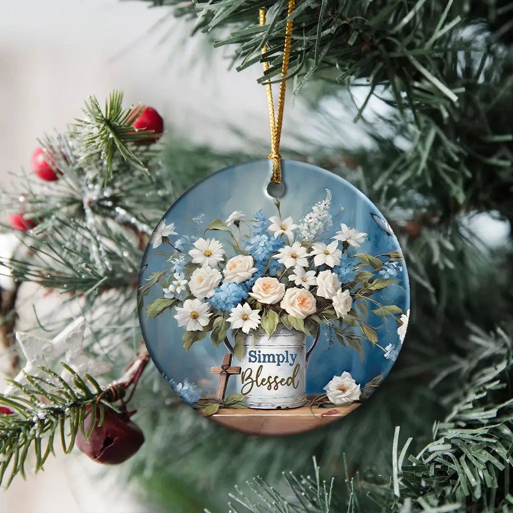 Simply Blessed, Flowers and Butterflies, Ornament