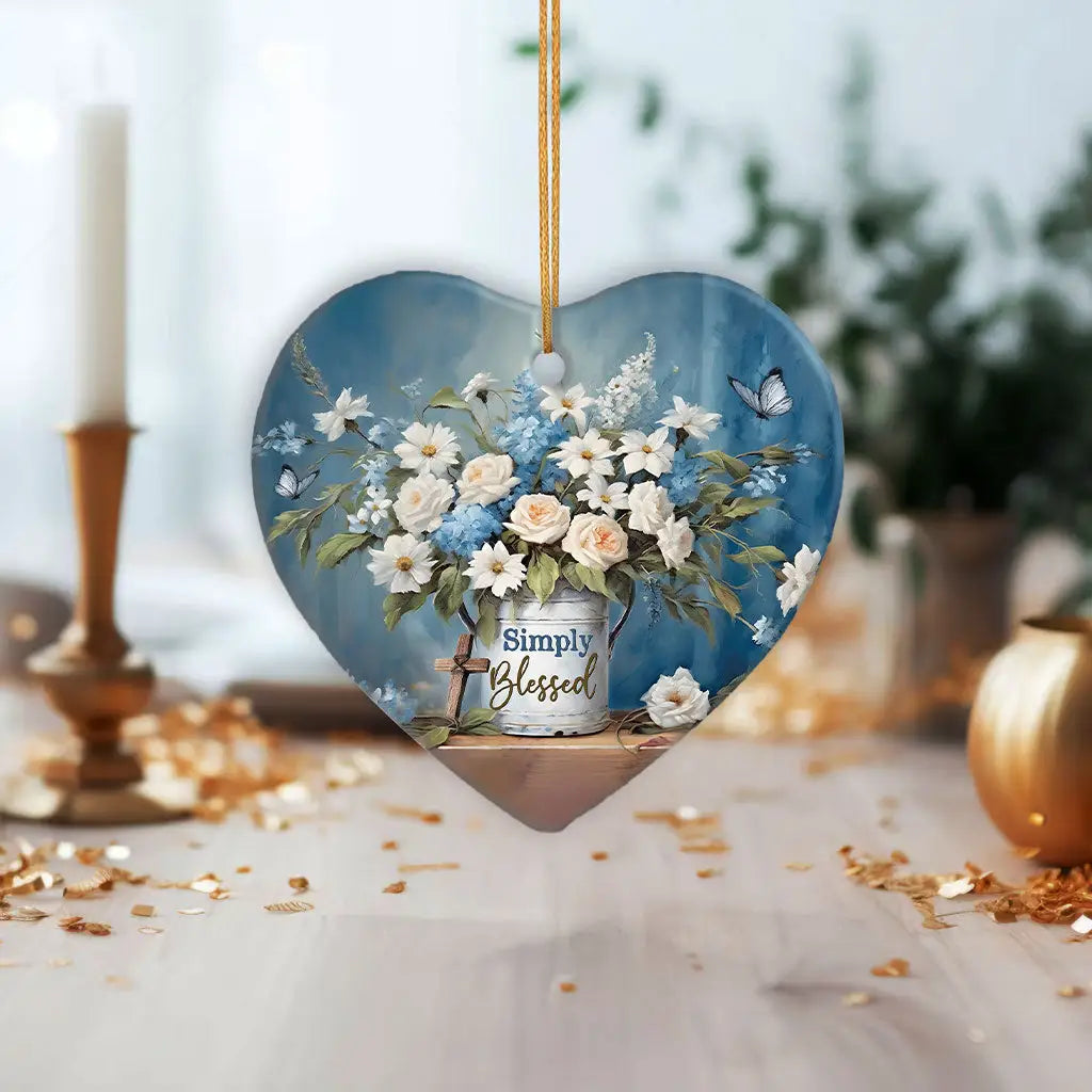 Simply Blessed, Flowers and Butterflies, Ornament