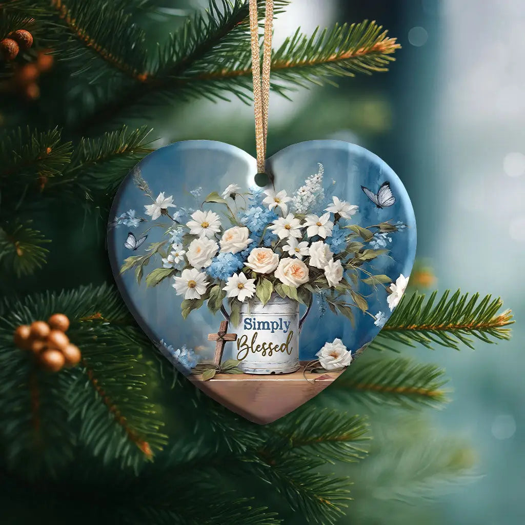 Simply Blessed, Flowers and Butterflies, Ornament