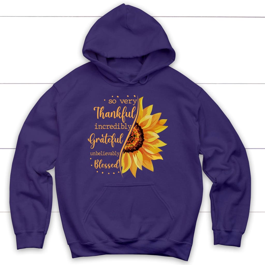 Thankful Grateful Blessed Sunflower Hoodie