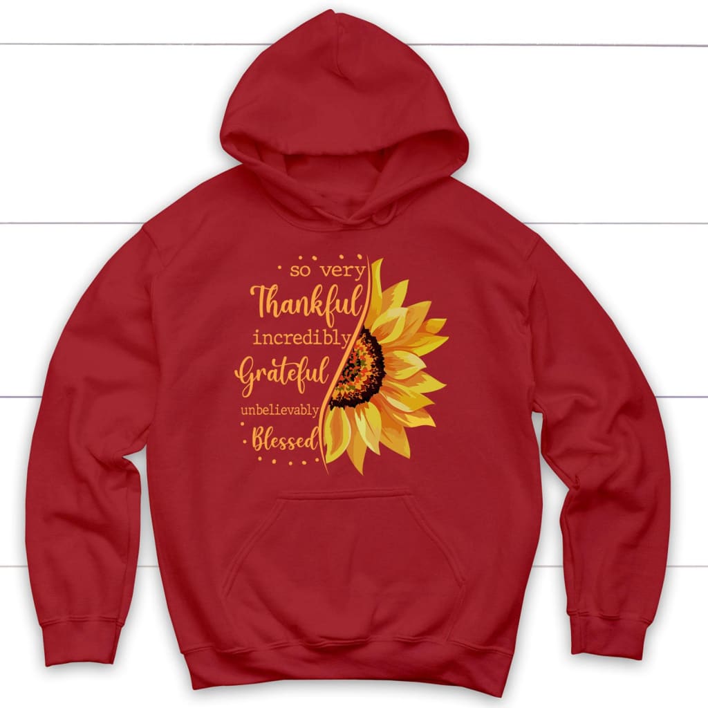 Thankful Grateful Blessed Sunflower Hoodie