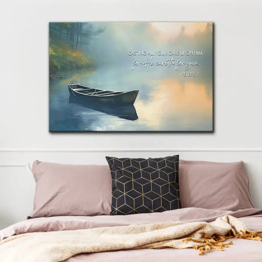 1 Peter 5:7 Cast All Your Anxiety on Him Wall Art Canvas