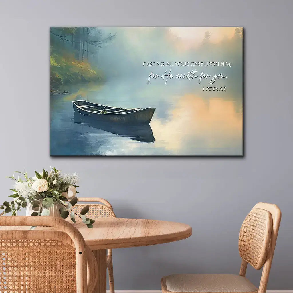 1 Peter 5:7 Cast All Your Anxiety on Him Wall Art Canvas