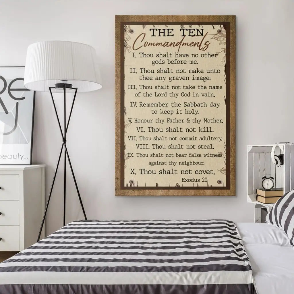 10 Commandments Wall Art Canvas