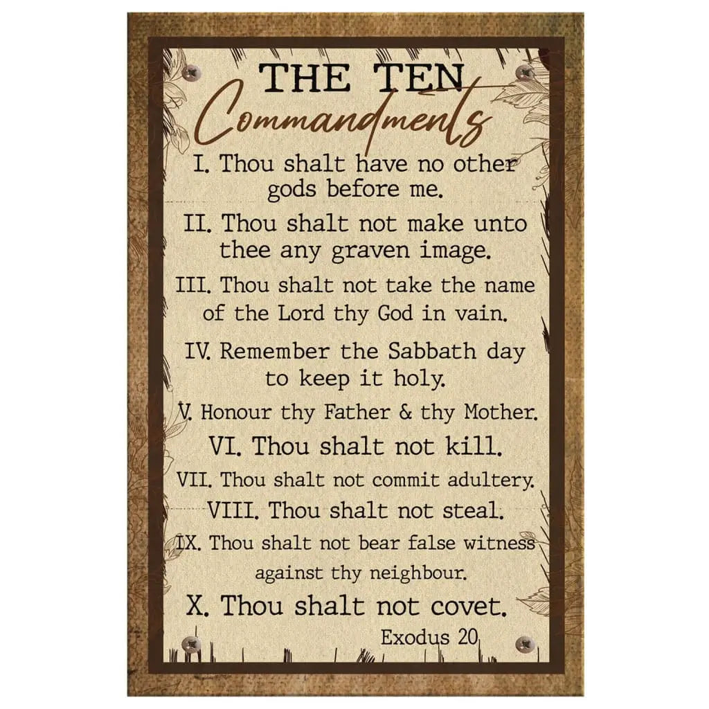 10 Commandments Wall Art Canvas
