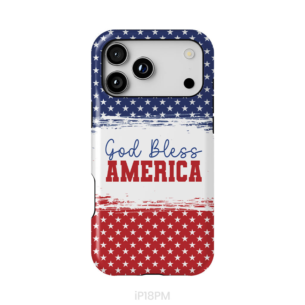 Patriotic Christian phone case: God bless America